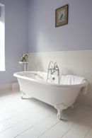 Blue bathroom interior